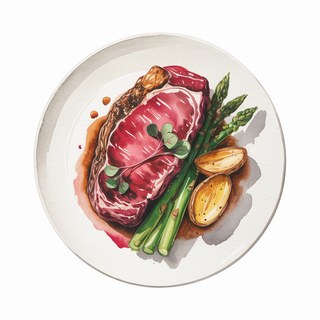 Steak with asparagus